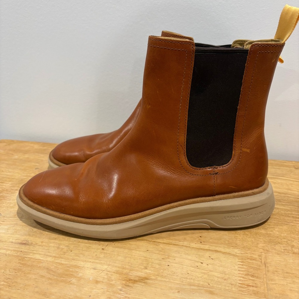 Sperry Top-Sider Gold Cup Commodore Chelsea Boots Tan 10 Leather‎ Slip On